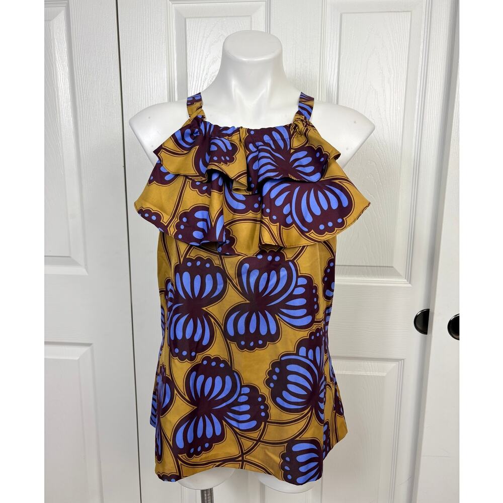 Banana Republic Tank Top Blouse Sleeveless God/Blue Size L NWOT
